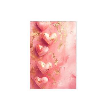 Imagem de Fundo Fotográfico 1,50 x 2,20 - Dia dos Namorados Corações Rosa e Dour