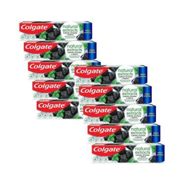 Imagem de Kit 10 Creme Dental Colgate Extracts Carvão Ativado e Menta 140g