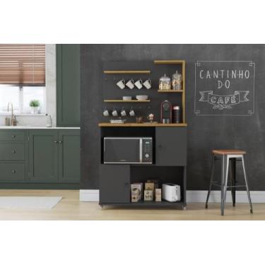 Imagem de Cantinho do Café 2 Portas Com Rodízios em Silicone Cor Grafite /  Cina