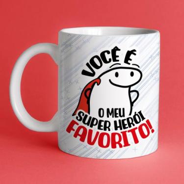 Imagem de Caneca porcelana flork pais - você é o meu super herói favorito! 325 m