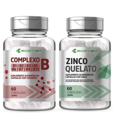 Imagem de Complexo B B1 B2 B3 B5 B6 B7 B9 B12 Forma Ativa + Zinco Quelato 120cáp