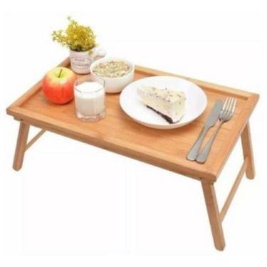 Imagem de Mesa Bandeja com pé Dobrável de Bambu 50cm - Clink