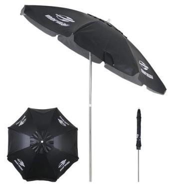 Imagem de Guarda Sol Bagum 2,4m Alumínio Articulado Preto Mormaii - 12167 Belfix