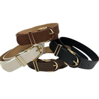 Imagem de Cinto Estiloso Feminino Fivela Metal E material sintético Atual Modelo