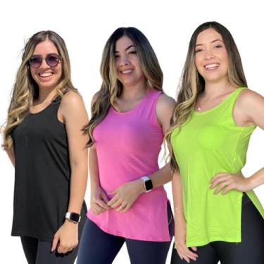 Imagem de Kit 3 Regata Feminina Sobre Legging Longa Tapa Bumbum Academia - Jinki
