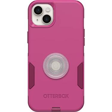 Imagem de Pacote: Capa OTTERBOX Série Commuter para iPhone 14 Plus - (ATO Fúcsia) + PopSockets PopGrip - (Transparente/Glitter/Prata)