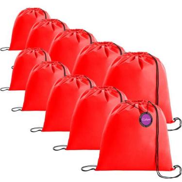Imagem de Kit 10x Mochilas tipo Saco Gym Sack em TNT Premium 37x41cm Cute TopGet