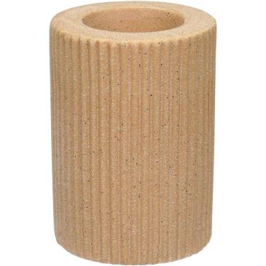 Imagem de CASTIÇAL DECORATIVO PORTA VELA SUPORTE HOME&CO CERÂMICA 10x7x7cm BEGE