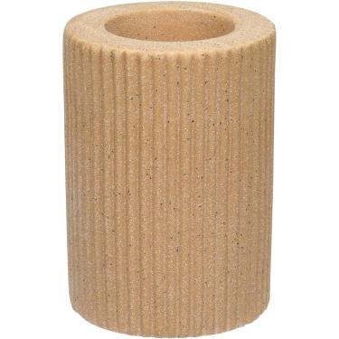 Imagem de CASTIÇAL DECORATIVO PORTA VELA SUPORTE HOME&CO CERÂMICA 10x7x7cm BEGE