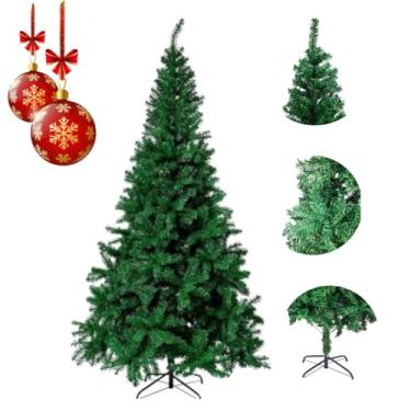 Imagem de Árvore De Natal 1,80cm Pinheiro Luxo 650 Galhos Cheia Resistente Pinheiro De Natal Tradicional Verde Decoração de Casa Decoração Natalina Elegante