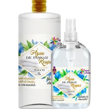 Imagem de Água de Passar Roupas Cheiro Talco 500ml + Refil de 1 Litro - Tropical
