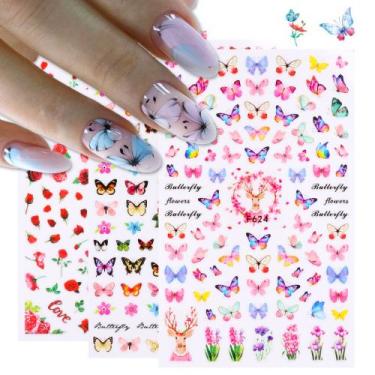 Imagem de Kit Cartela Adesivos Autocolantes Para Unha Manicure Decoração Nail Ar