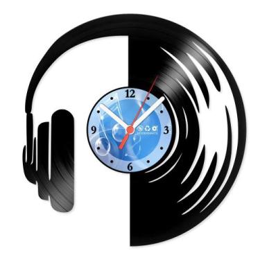 Imagem de Relógio De Parede Disco Vinil Música - Fone de Ouvido - VMU-060 - Mode