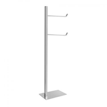 Imagem de Papeleira De Chao Square 2 Haste Cromada Ducon SQ12072, Prateado, Squa