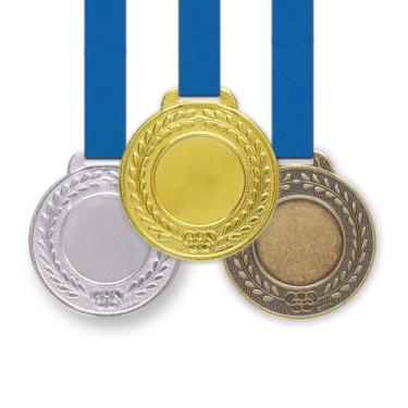 Imagem de 20 Medalhas Metal 44mm Lisa - Ouro Prata Bronze - Gedeval