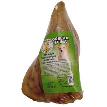 Imagem de Orelha suína Natural 1 unidade Petisco para Cães, Desidratado para Cac