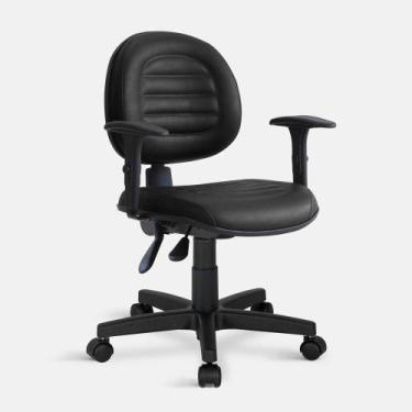 Imagem de Cadeira Executiva Belluno Giratória Back com Braços Preta - Flex Cadei