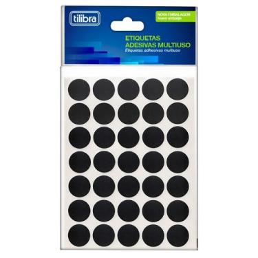 Imagem de Etiqueta Adesiva Redonda Preta 13mm Com 420 Etiquetas Pimaco - Tilibra