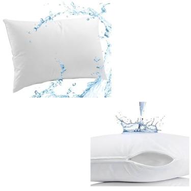 Imagem de Kit 3 Capas Antimanchas Resistente Branco Liso Travesseiro - ZEM