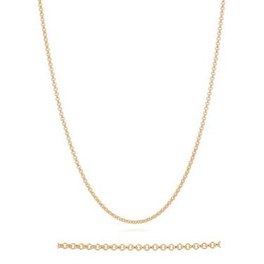 Imagem de Colar Elo Português Feminino Rommanel Banhado A Ouro 18k Tamanho 50cm
