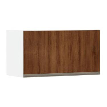 Imagem de Armário Basculante 70cm 1 Porta Branco Polar C/Nogueira - LUCIANE MÓVE