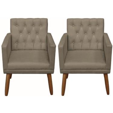 Imagem de Kit 2 Poltronas Cadeira Capitone para Sala de Estar Sala de Espera Rec