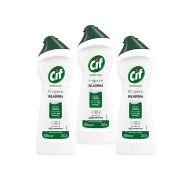 Imagem de Limpador Multiuso CIF Cremoso Limpeza Milagrosa Limão kit 3