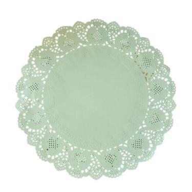 Imagem de Doilies toalha de papel rendado Redondo 34,5cm Verde 52 un - TodaTreco