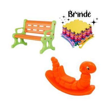 Imagem de Playground Infantil  Banco Plástico, Gangorra Nhoca e Tatames Inclusos