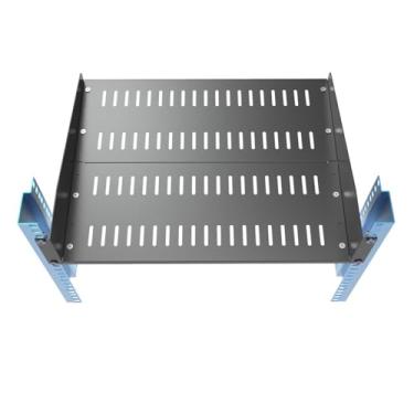 Imagem de Prateleira de servidor ventilada 2U, bandeja cantilever ajustável de 35,5 cm de profundidade para rack de equipamento de rede de 48 cm