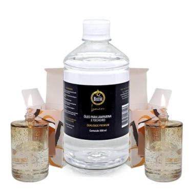 Imagem de Kit 2 Lamparina Sonhos Dourados + 500 ml Fluido Puro Bistrot - Velas B