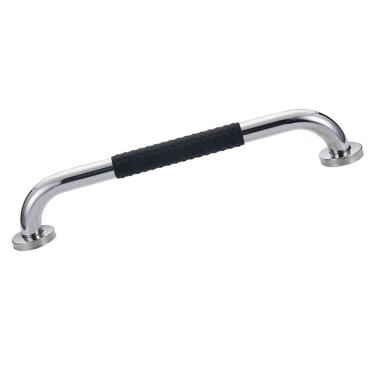 Imagem de Barra de Apoio Inox 40cm Suporte Antiderrapante Idoso Gestante Criança Cadeirante Banheiro Box Casa Corrimao Escada Proteçao Segurança Acessibilidade