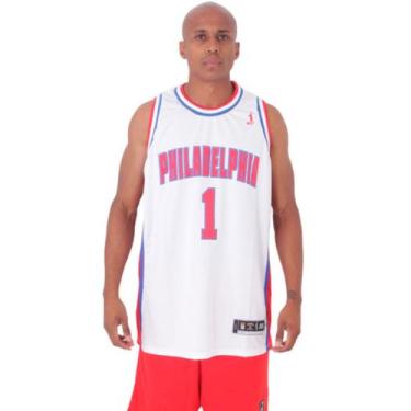 Imagem de Regata Basquete Masculina M10 Dunk Philadelphia, Branco, M
