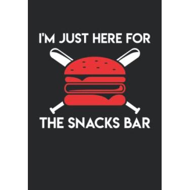 Imagem de Notizbuch A5 kariert mit Softcover Design: Anti Baseball I m just here for the Snack Bar Baseballer: 120 karierte DIN A5 Seiten