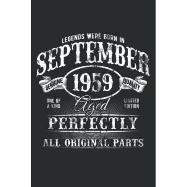 Imagem de Vintage Born in September 1959 Aged Perfectly 63Rd Birthday Nice: FLOWER JOURNAL: 6" x 9", 110 Pages, Lined Writing Notebook, White Lined Paper, ... Memos, Meetings, ... Artists, and Students.