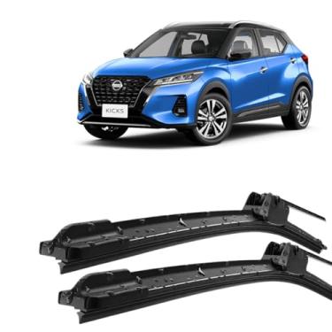 Imagem de Par Palheta Limpador Parabrisa em Silicone Compatível com Nissan Kicks 2016 2017 2018 2019 2020 2021 Tipo Gancho