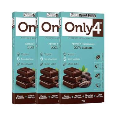 Imagem de Kit com 3 Tabletes de Chocolate 55% Cacau de 70g cada - Only4