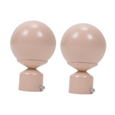 Imagem de ＫＬＫＣＭＳ 2Pcs Janela Cortina Varão Finials Cortina Pólo Termina Metal Portátil Prático Fácil Instalação Cortina Varão Finais para Sala de Estar, Rosa Cereja