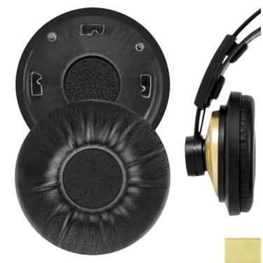 Imagem de Geekria Almofadas de substituição QuickFit para AKG K121, K121S, K141 MK II, K142 HD, almofadas de fone de ouvido, peças de reparo de capa de fone de ouvido (preto)