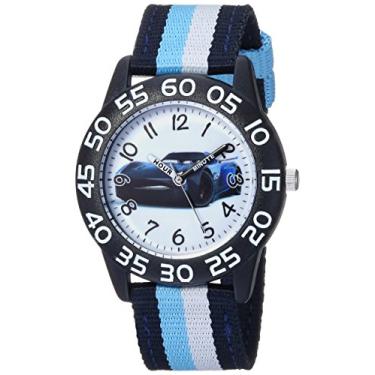 Imagem de DISNEY Relógio analógico de quartzo com pulseira de nylon, azul, 16 (modelo: WDS000437)