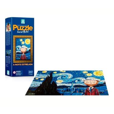 Imagem de Quebra Cabeça A Noite Estrelada Releitura De Arte Luciano Martins Com 260 Peças