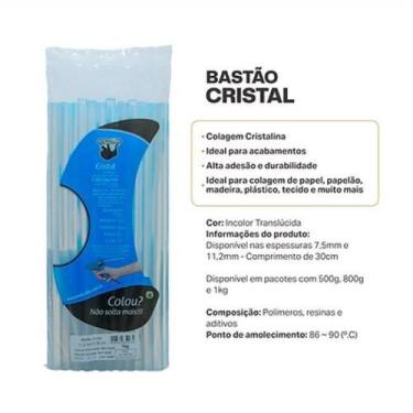 Imagem de Bastão Refil Cola Quente Cristal 800G Transp. 11,2mm x 30cm - RENDICOL