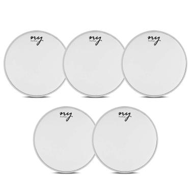 Imagem de Kit 5 Peles Porosas para Bateria 10" Branca New York