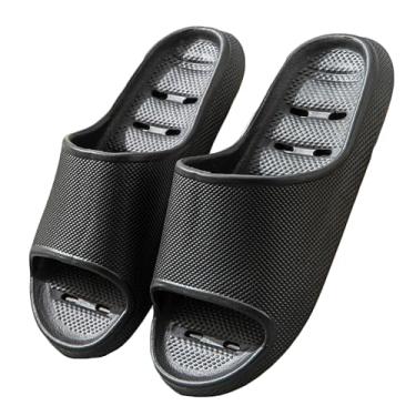 Imagem de Legou Pantufas femininas para uso interno, verão, casal, massagem, banheiro, banheira, antiderrapante, resistente ao desgaste, Preto 2, 44 EU