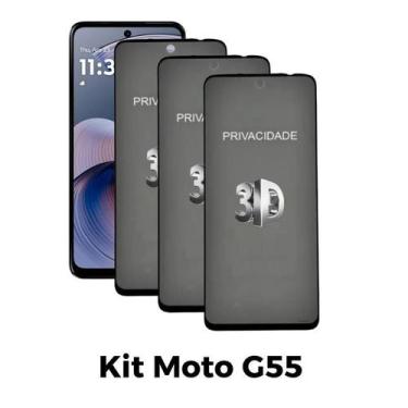 Imagem de 3UN Película 3D Privacidade de Vidro para Motorola Moto G55 - LXL