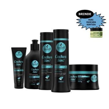 Imagem de Kit Haskell Cachos Sim Cabelos Cacheados 300 Ml Completo