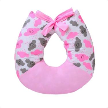 Imagem de Almofada de Amamentação Ergonômica com Capa Removível Lavável Conforto e Suporte (Gota Rosa)