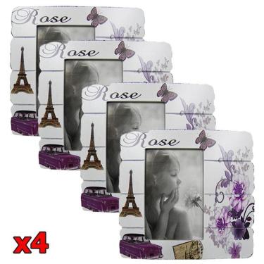 Imagem de Porta Retrato 4 Unidades Retro Vintage Foto Moldura 10x15 Fotografia Rose (mad-6702-17/kit4)