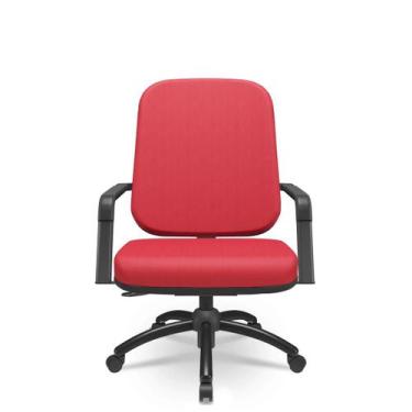 Imagem de Cadeira Operativa Plus Size Poliéster Giratória com Braços Fixos - Pla