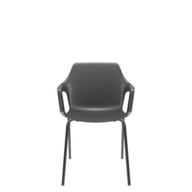 Imagem de Cadeira Vesper 4 Pés Estrutura Preta com Braços Fixos - Plaxmetal, Pre